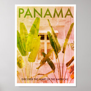 Póster Cartel de viaje tropical de Panamá
