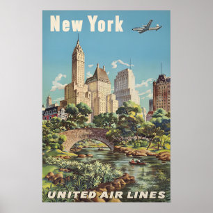Póster Cartel de viaje unido de Nueva York