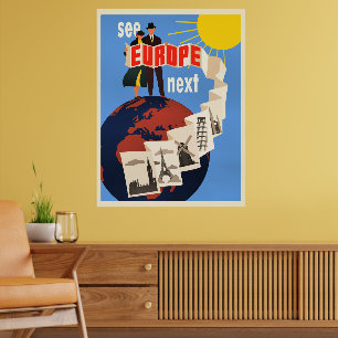 Póster Cartel de viaje Ver Europa Siguiente,