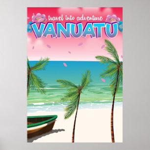 Póster Cartel de viaje "Viaje en aventura" de Vanuatu.