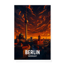 Cartel de viaje vintage Berlín Alemania - Dramátic