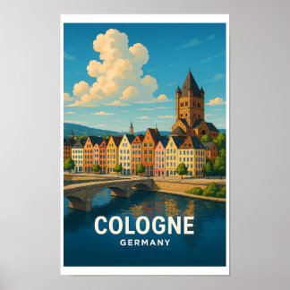 Póster Cartel de viaje vintage Colonia Alemania - Colorid