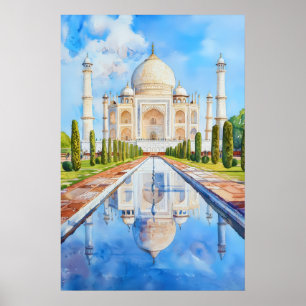 Póster Cartel de viaje vintage de Agra India Parque Nacio