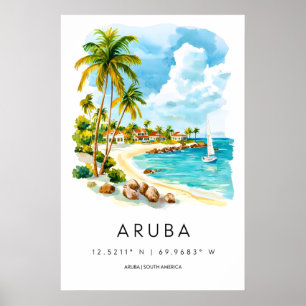 Póster Cartel de viaje vintage de Aruba Parque Nacional d