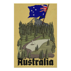 Póster Cartel de viaje vintage de Australia