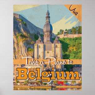 Póster Cartel de viaje vintage de Bélgica.