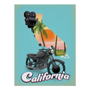Póster Cartel de viaje vintage de California