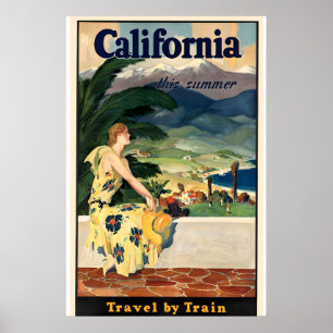 Póster Cartel de viaje vintage de California Estados Unid