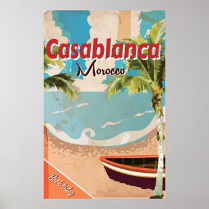 Póster Cartel de viaje vintage de Casablanca