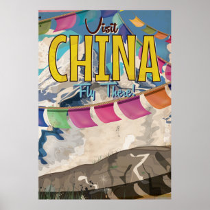 Póster Cartel de viaje vintage de China