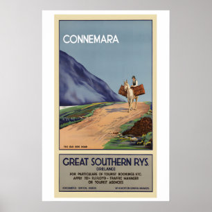 Póster Cartel de viaje vintage de Connemara Irlanda - Enm