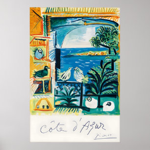 Póster Cartel de viaje vintage de Côte d’Azur, francés
