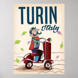 Póster Cartel de viaje vintage de dibujos animados de Tur