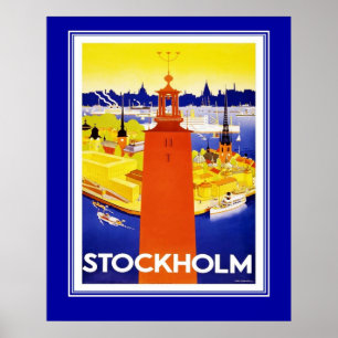 Póster Cartel de Viaje Vintage de Estocolmo de tamaño gra