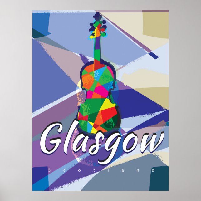 Póster Cartel de viaje vintage de Glasgow (Frente)