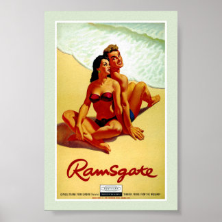 Póster Cartel de viaje vintage de Inglaterra restaurado