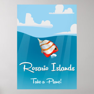 Póster Cartel de viaje vintage de Islas Rosario
