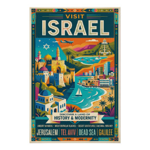 Póster Cartel de viaje vintage de Israel