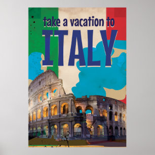 Póster Cartel de viaje vintage de Italia