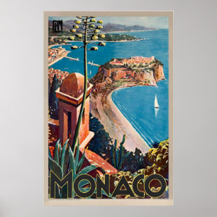 Póster Cartel de viaje vintage de la Riviera francesa de 