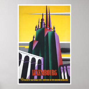 Póster Cartel de viaje vintage de Luxemburgo (H1889)