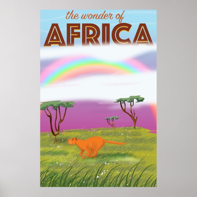 Póster Cartel de viaje vintage de Maravilla de África (Frente)