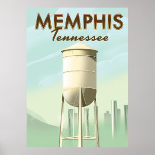 Póster Cartel de viaje vintage de Memphis Tennessee