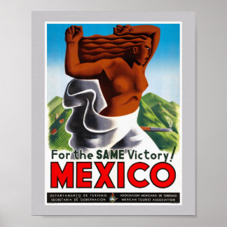 Póster Cartel de viaje vintage de México restaurado