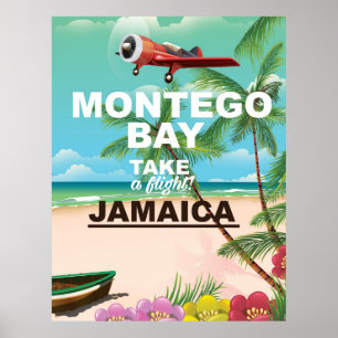 Póster Cartel de viaje vintage de Montego Bay Jamaica