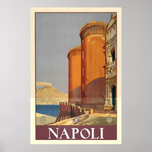 Póster Cartel de viaje vintage de Nápoles Nápoles Campani