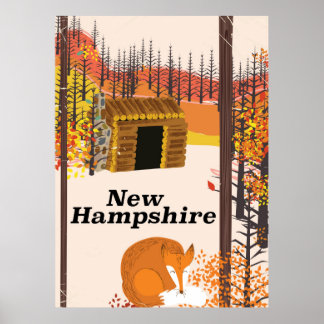 Póster Cartel de viaje vintage de New Hampshire EE. UU.