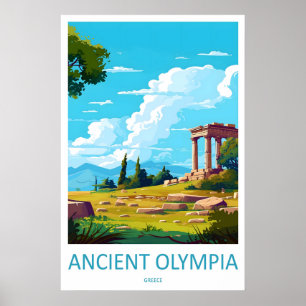 Póster Cartel de viaje vintage de Olympia antigua Esquí N