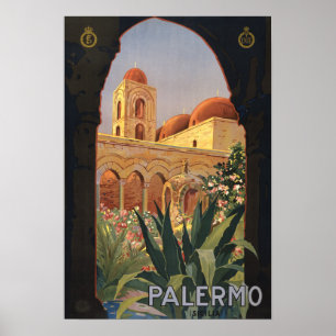 Póster Cartel de viaje vintage de Palermo Italia