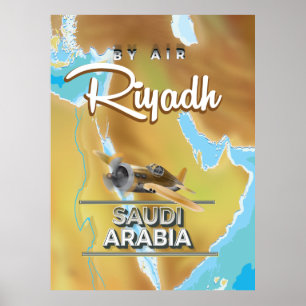 Póster Cartel de viaje vintage de Riad Arabia Saudita
