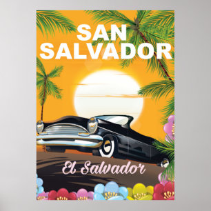 Póster Cartel de viaje vintage de San Salvador
