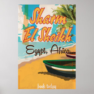 Póster Cartel de viaje vintage de Sharm El Sheikh - Egipt
