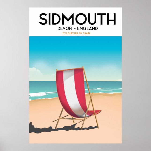 Póster Cartel de viaje vintage de Sidmouth, Devon (Frente)
