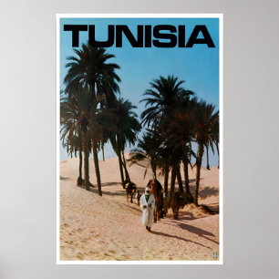 Póster Cartel de viaje vintage de Túnez Norte de África