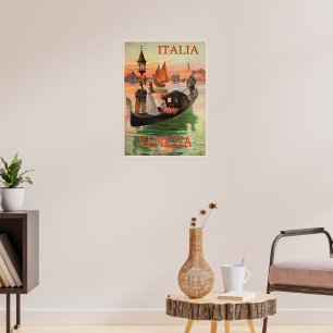 Póster Cartel de viaje vintage de Venecia, Italia