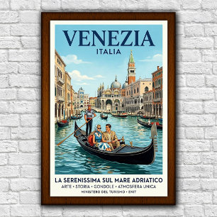 Póster Cartel de viaje vintage de Venecia, Italia, años 6