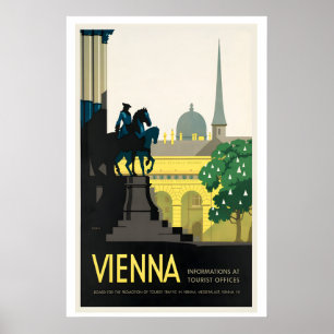 Póster Cartel de viaje vintage de Viena Austria - Enmarca