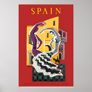 Póster Cartel de viaje vintage España Espania Iberia
