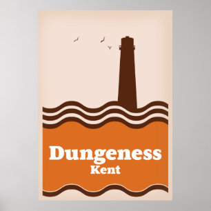 Póster Cartel de viaje vintage estilo Dungeness Kent