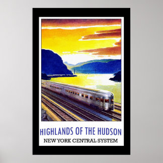Póster Cartel de viaje vintage Hudson Nueva York