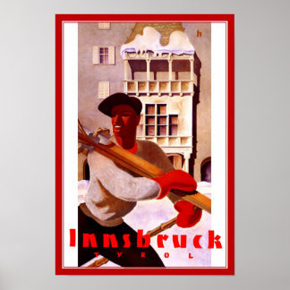 Póster Cartel de viaje vintage Innsbruck Tirol esquí