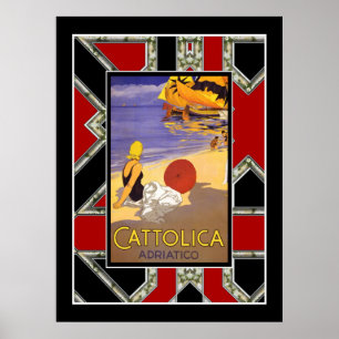 Póster Cartel de viaje vintage Italia Mar Adriático 2