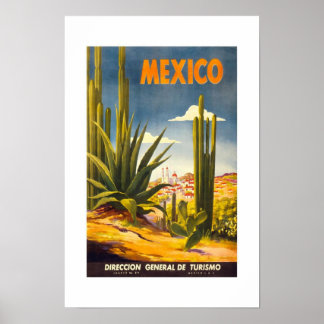 Póster Cartel de viaje vintage México