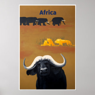 Póster Cartel de viaje vintage para África