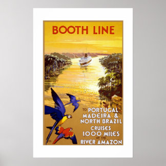 Póster Cartel de viaje vintage Portugal Brasil