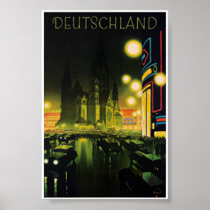 Póster Cartel de viaje vintage restaurado de Alemania
